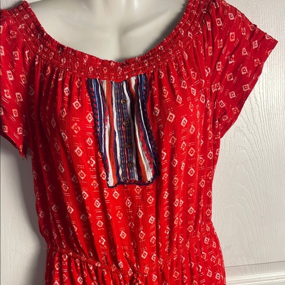 Red Bohemian Short Sleeve shorts - Picture 2 of 8